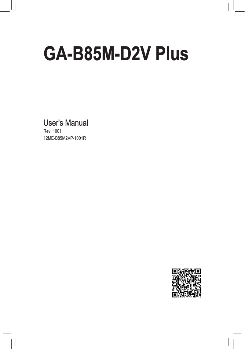 Image de la première page du manuel de l'appareil GA-B85M-D2V Plus