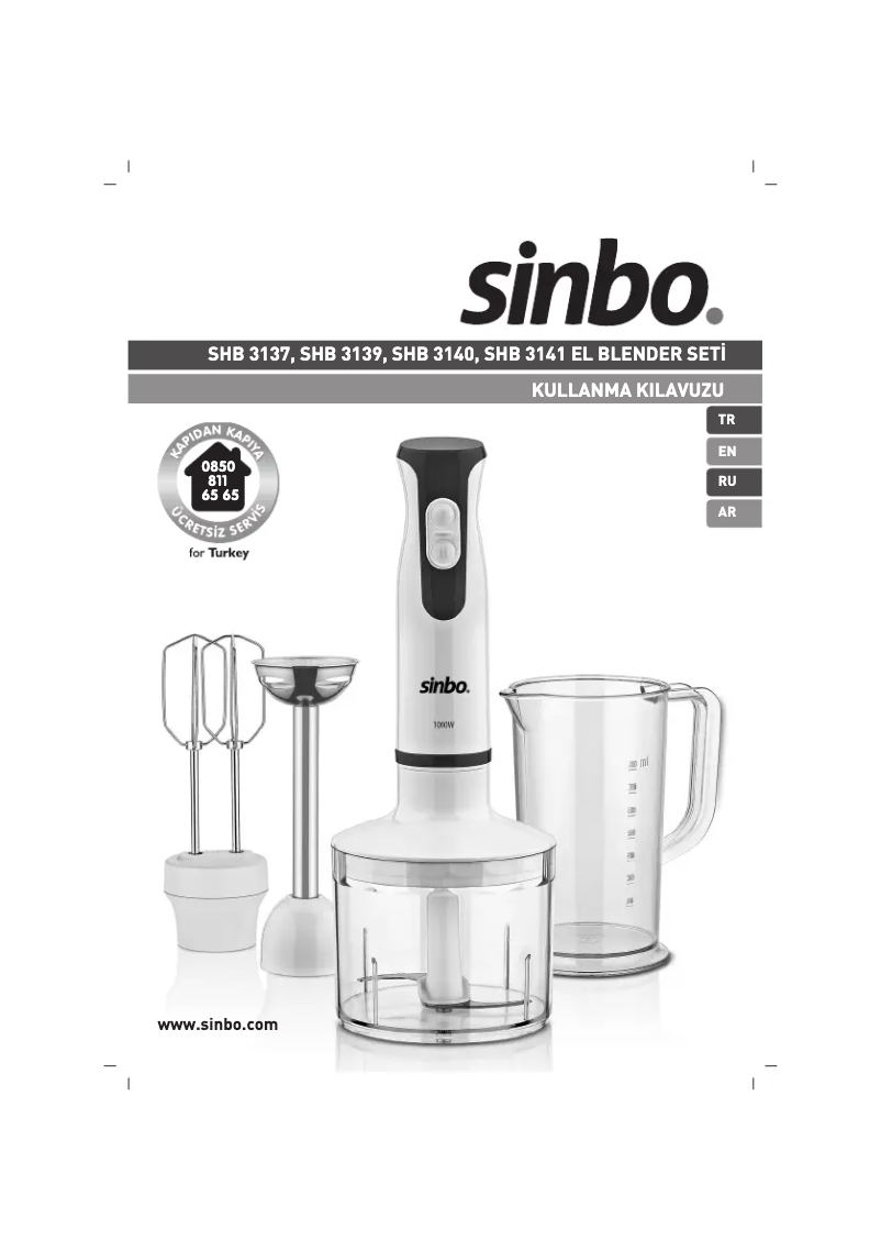 Page 1 de la notice Manuel utilisateur Sinbo SHB 3140