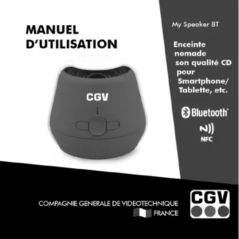 Page n°1 - Manuel utilisateur CGV My Speaker BT
