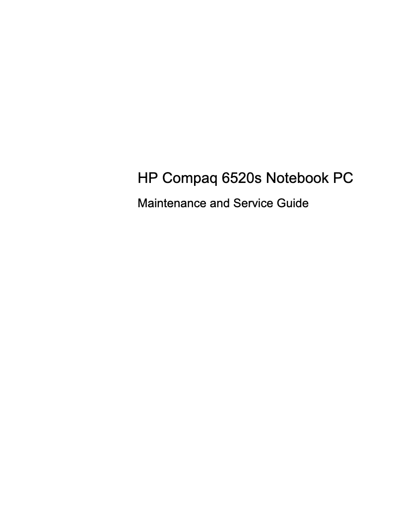 Page 1 de la notice Manuel utilisateur HP Compaq 6520s