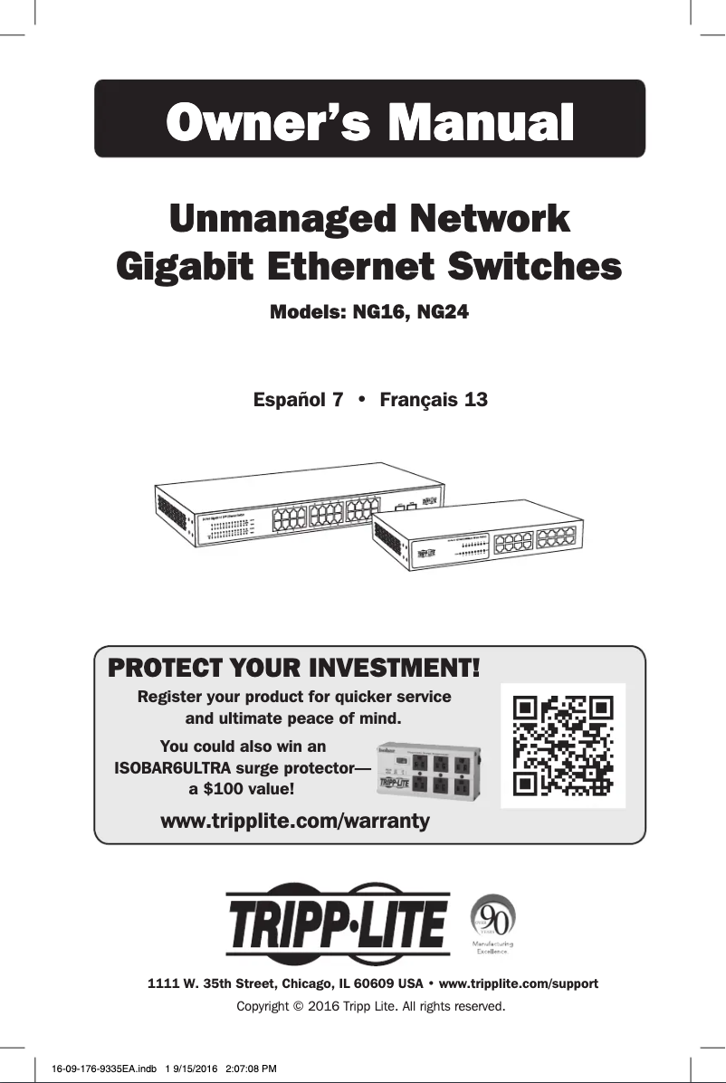 Page n°1 - Manuel utilisateur Tripp Lite NG24