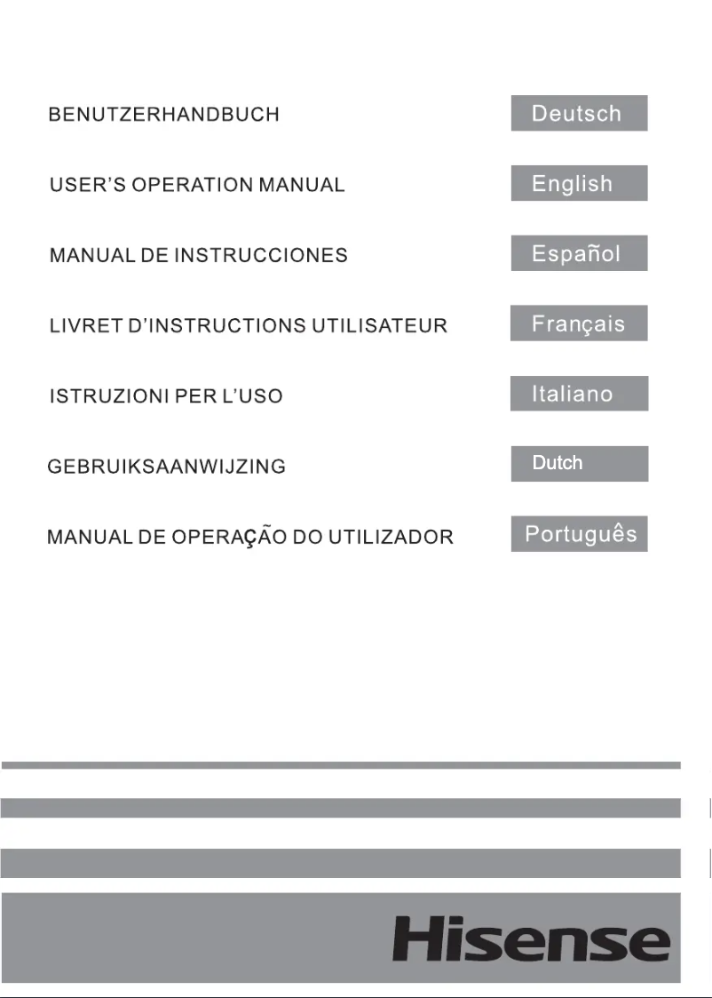 Page 1 de la notice Manuel utilisateur Hisense RS694N4TIE