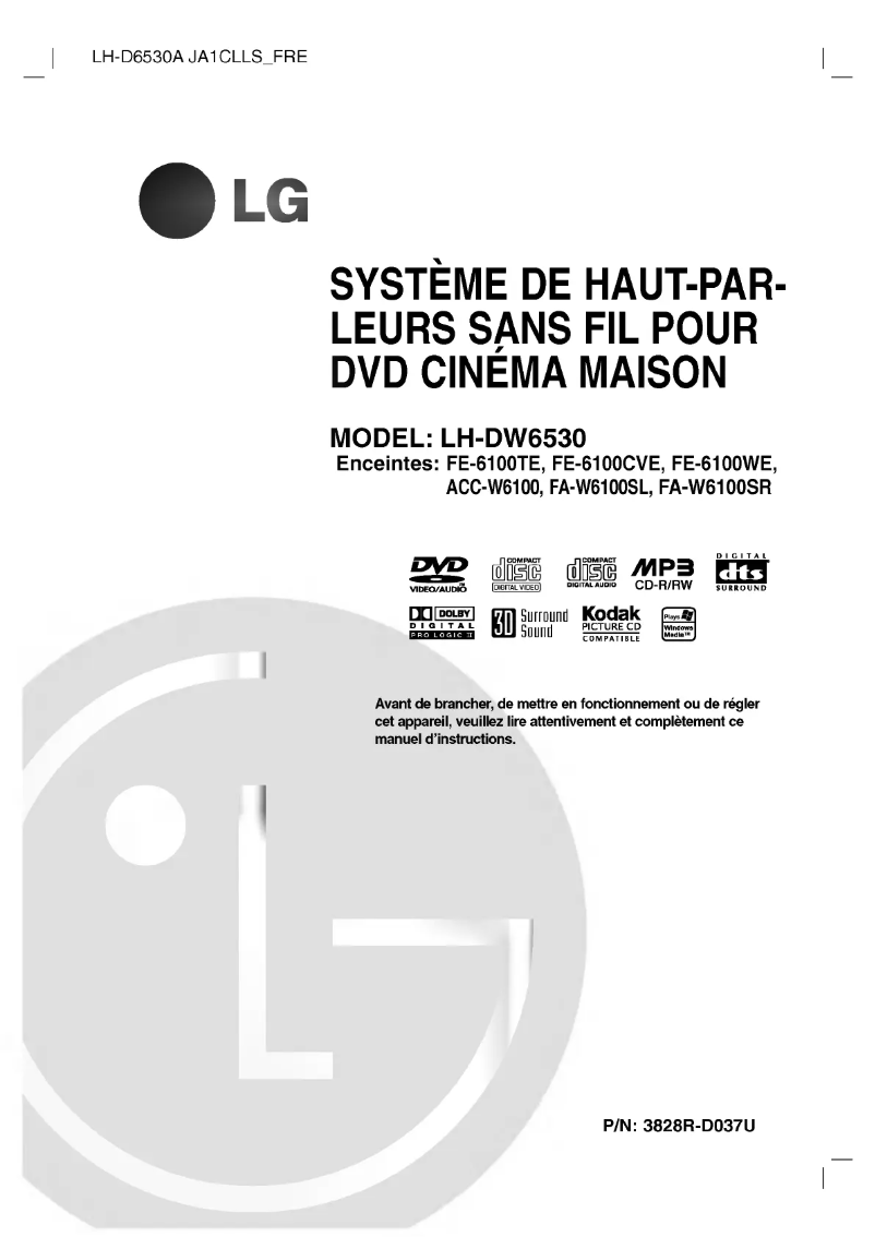 Image de la première page du manuel de l'appareil LH-DW6530A