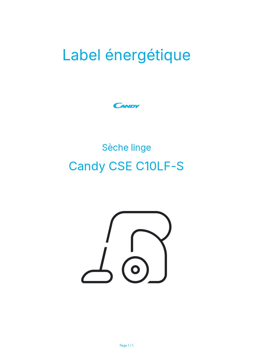 Image de la première page du manuel de l'appareil CSE C10LF-S