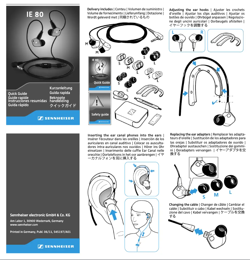 Page 1 de la notice Manuel utilisateur Sennheiser IE 80