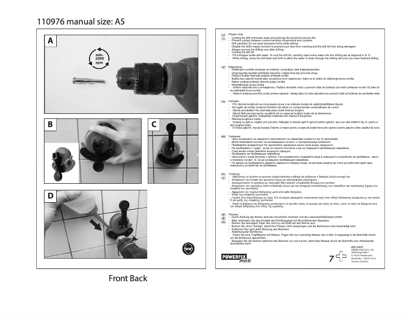 Página 1 del manual Manual de usuario Powerfix 110976-14-01