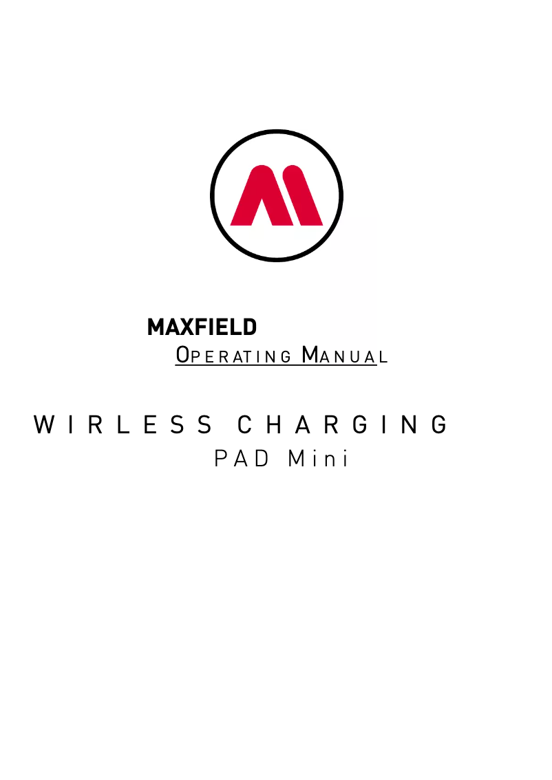 Page n°1 - Manuel utilisateur Maxfield Wireless Charging Pad mini