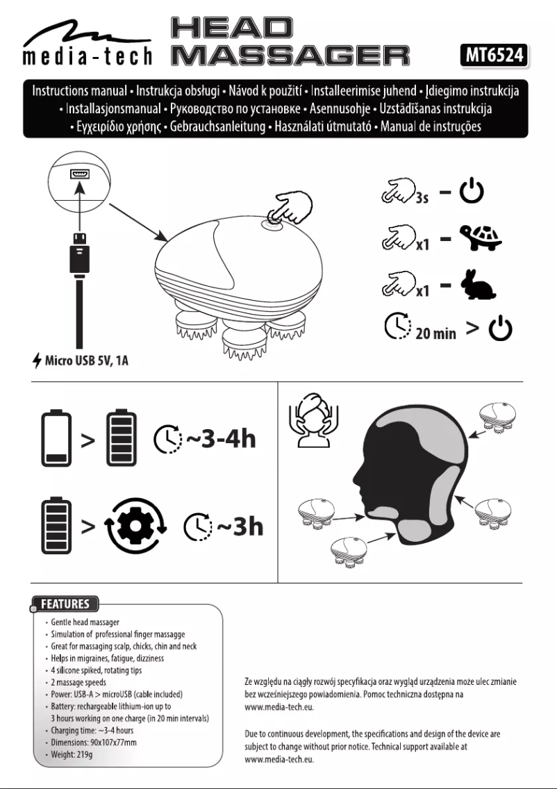 Page n°1 - Manuel utilisateur Media-Tech MT6524