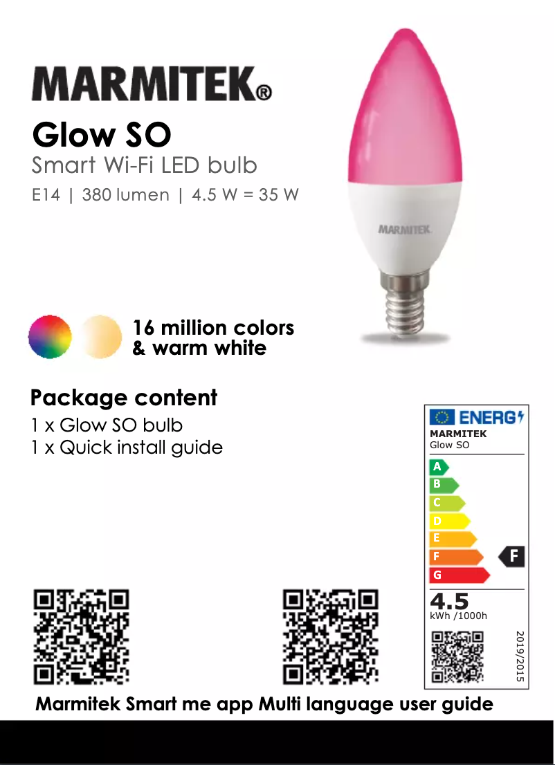 Page 1 de la notice Manuel utilisateur Marmitek Glow SO