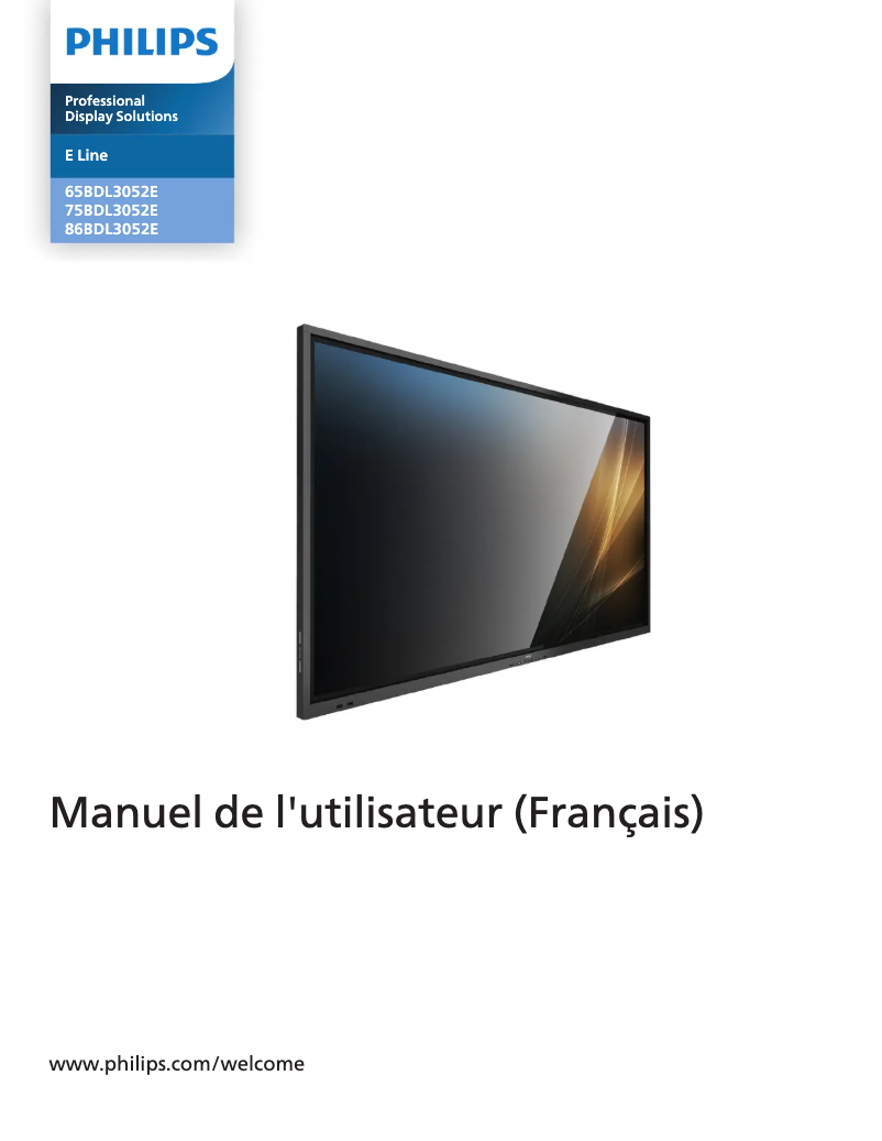 Page 1 of the manual User Manual Philips 75BDL3052E