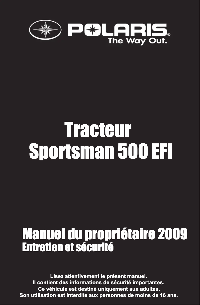 Imagen de la primera página del manual del dispositivo Sportsman 500 EFI (2009)