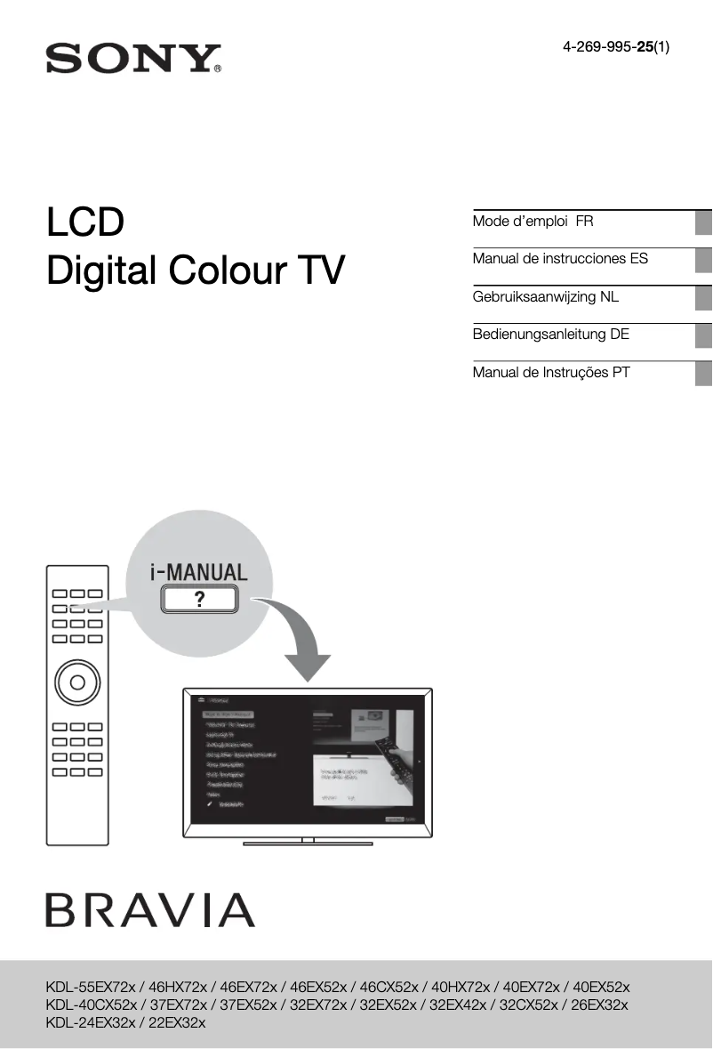 Image de la première page du manuel de l'appareil Bravia KDL-40EX523