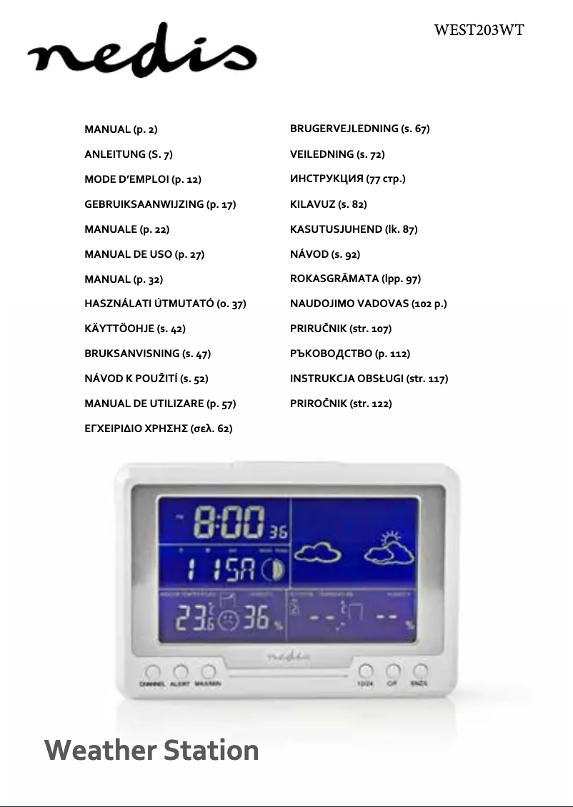 Page 1 de la notice Manuel utilisateur Nedis WEST203WT
