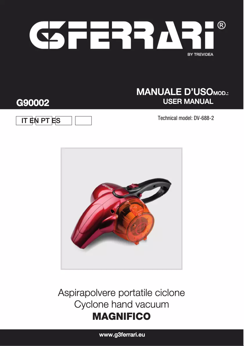 Image de la première page du manuel de l'appareil Magnifico G90002