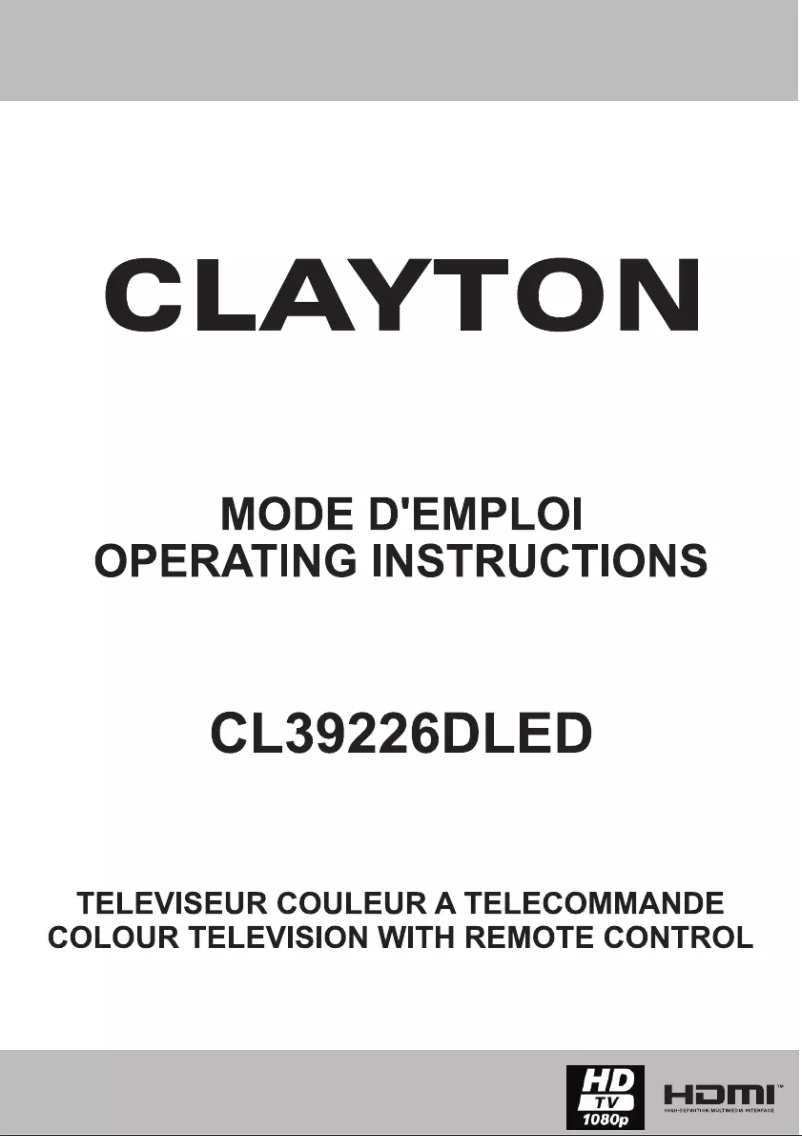 Page 1 de la notice Manuel utilisateur Clayton CL39226DLED