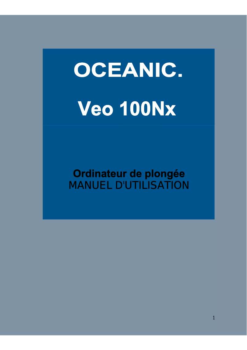 Image de la première page du manuel de l'appareil Veo 100Nx
