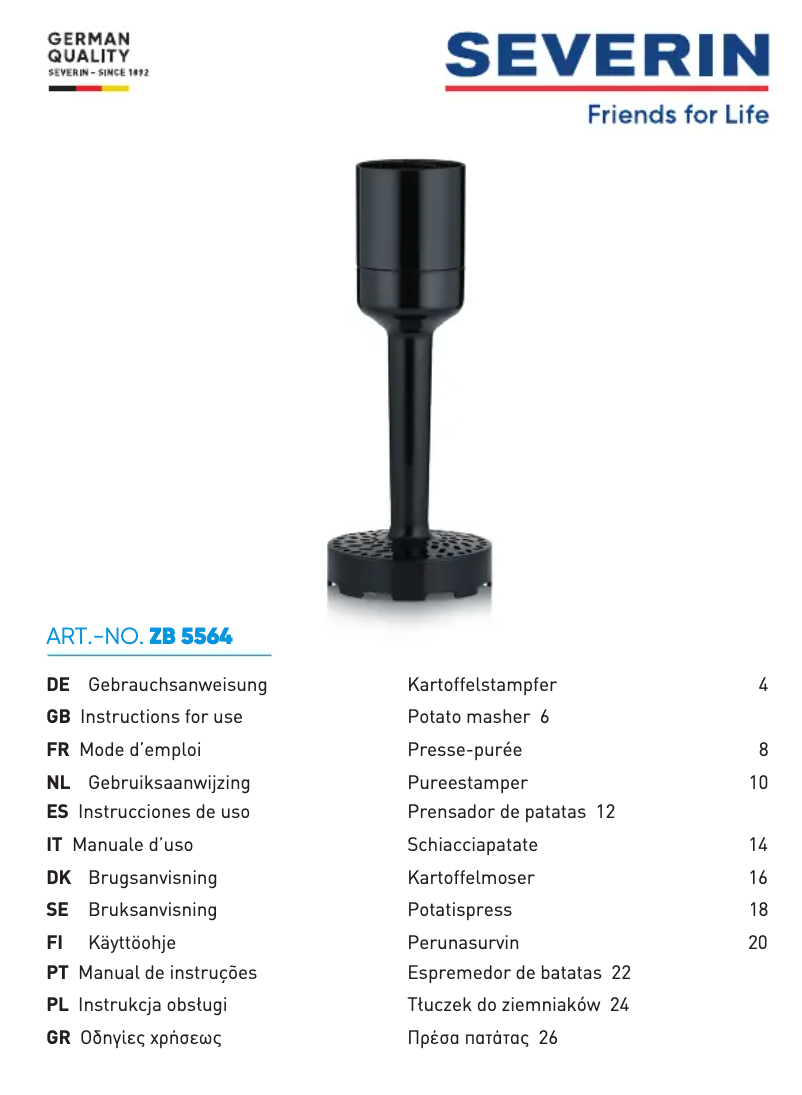 Image de la première page du manuel de l'appareil ZB 5564