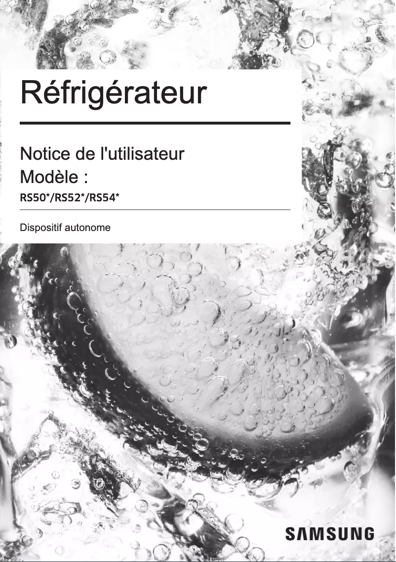 Page 1 de la notice Manuel utilisateur Samsung RS52N3B13S8