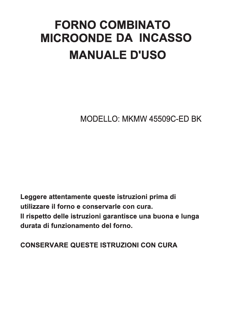 Page 1 de la notice Manuel utilisateur Master Kitchen MKMW 45509C-ED BK