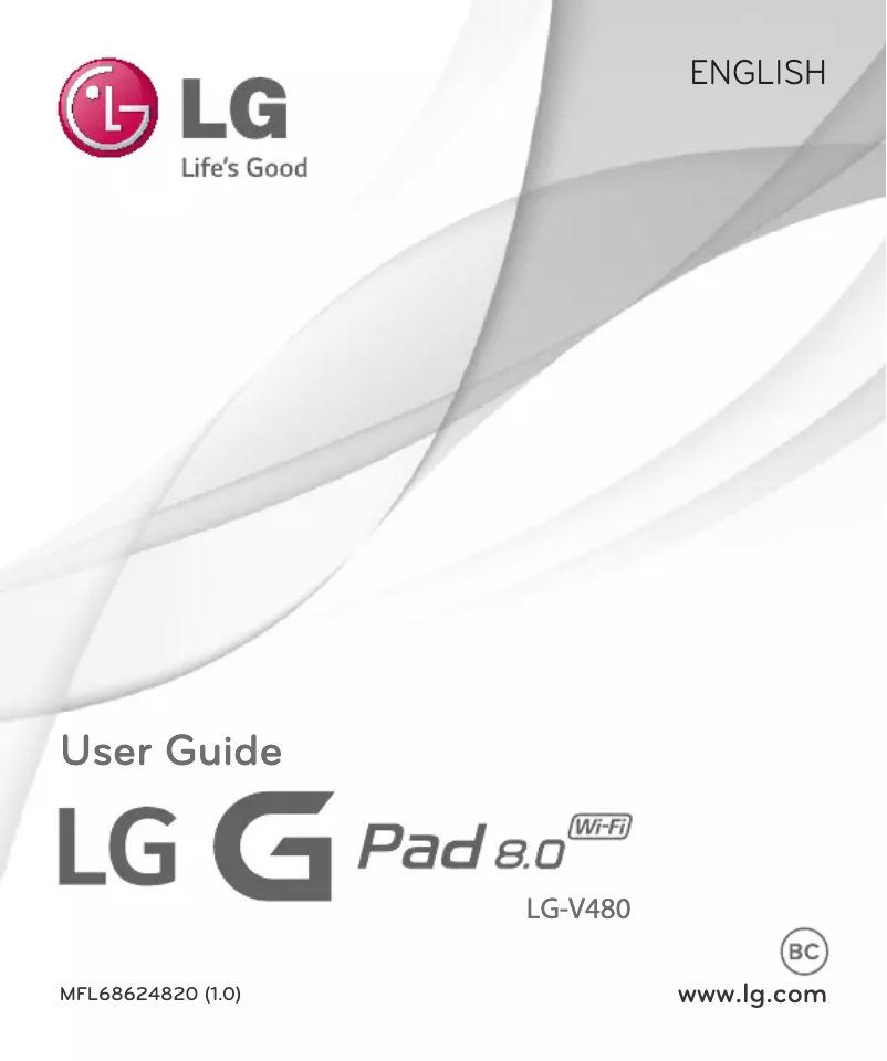 Page 1 de la notice Manuel utilisateur LG G-Pad 8.0 WiFi
