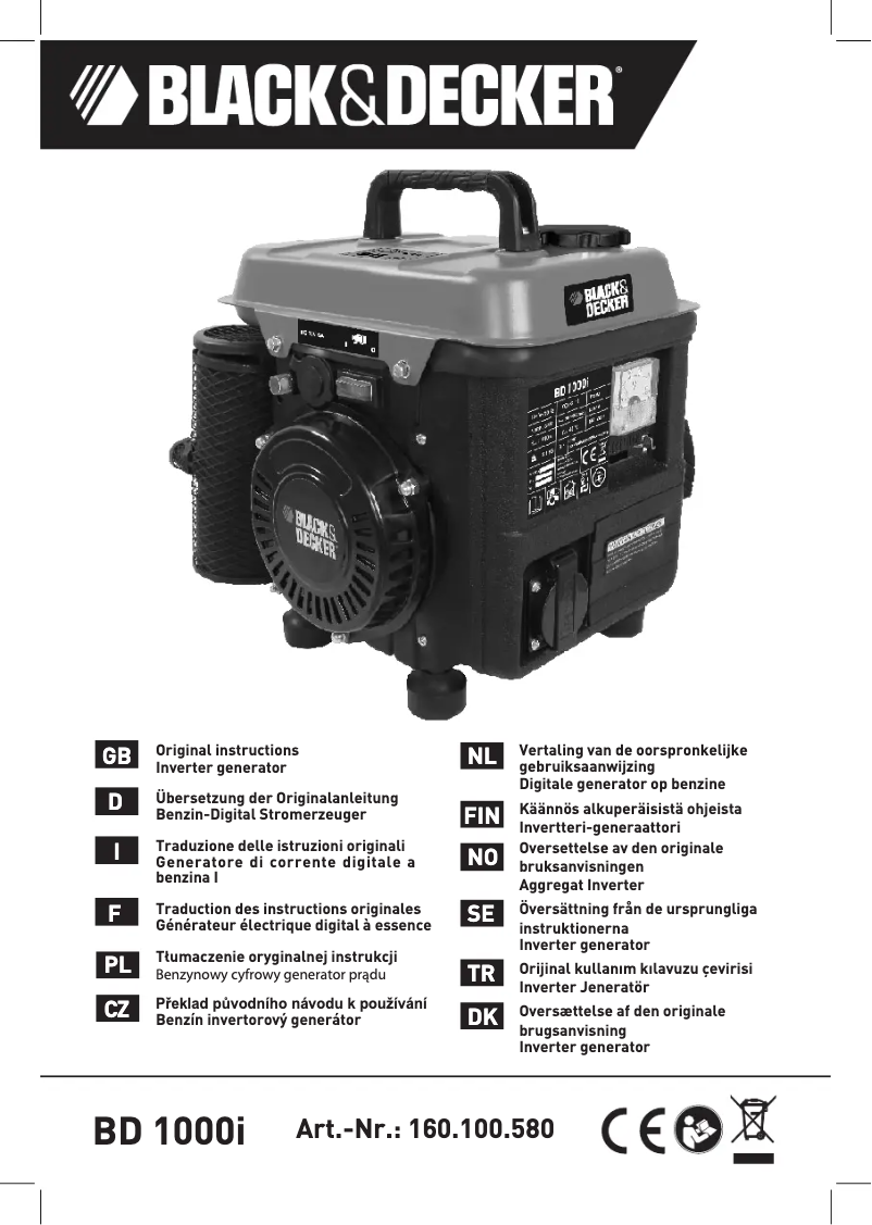 Page 1 de la notice Manuel utilisateur Black & Decker BD 1000i