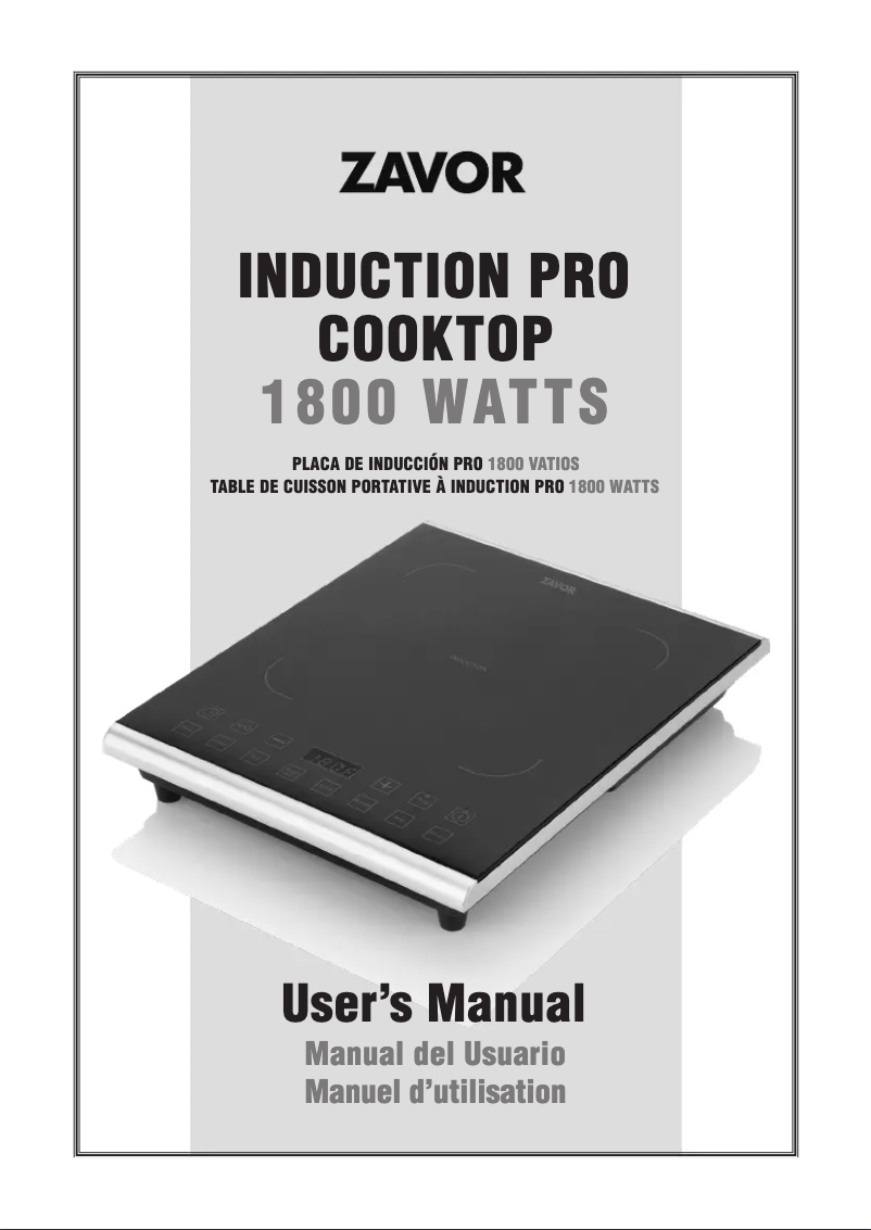 Página 1 del manual Manual de instrucciones Zavor Induction Pro ZSEPR01
