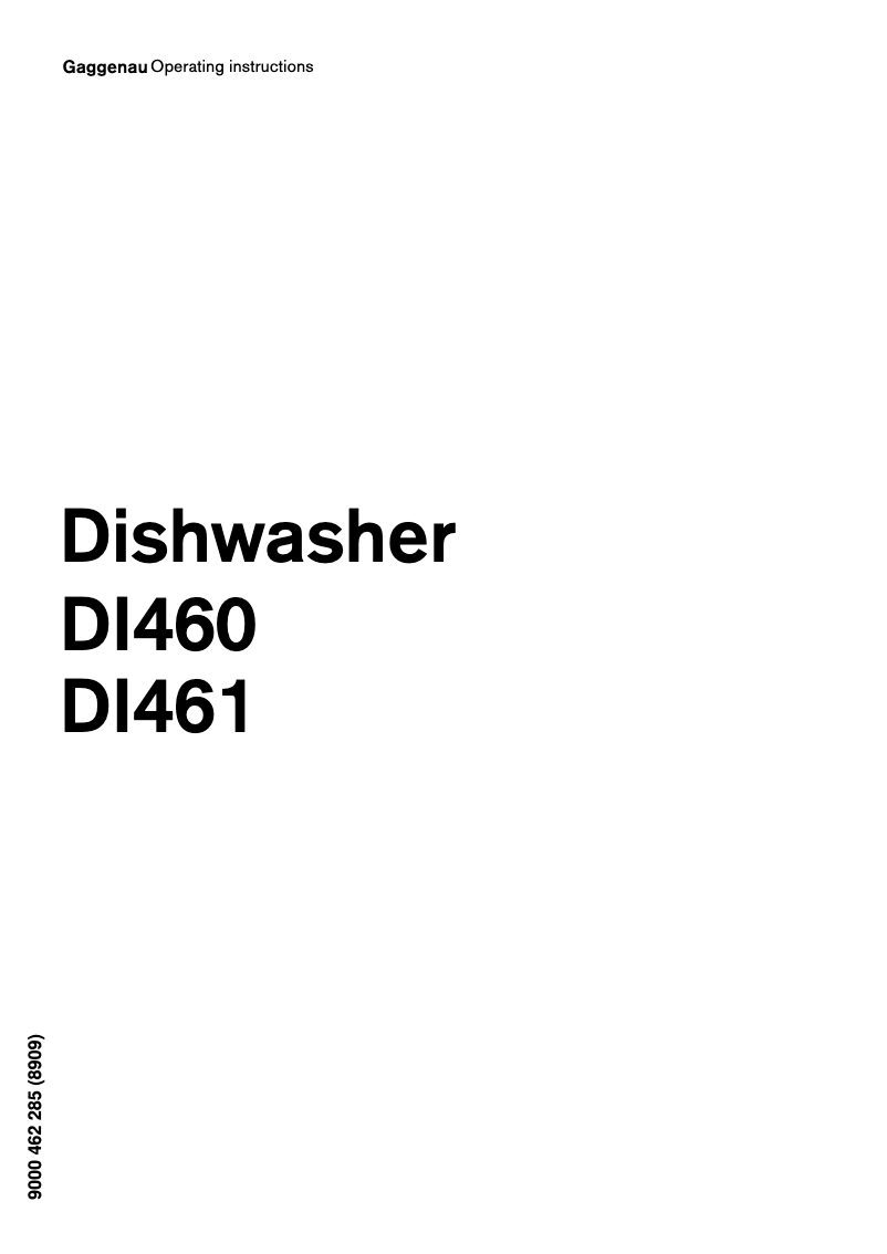 Page n°1 - Manuel utilisateur Gaggenau DI 461-111