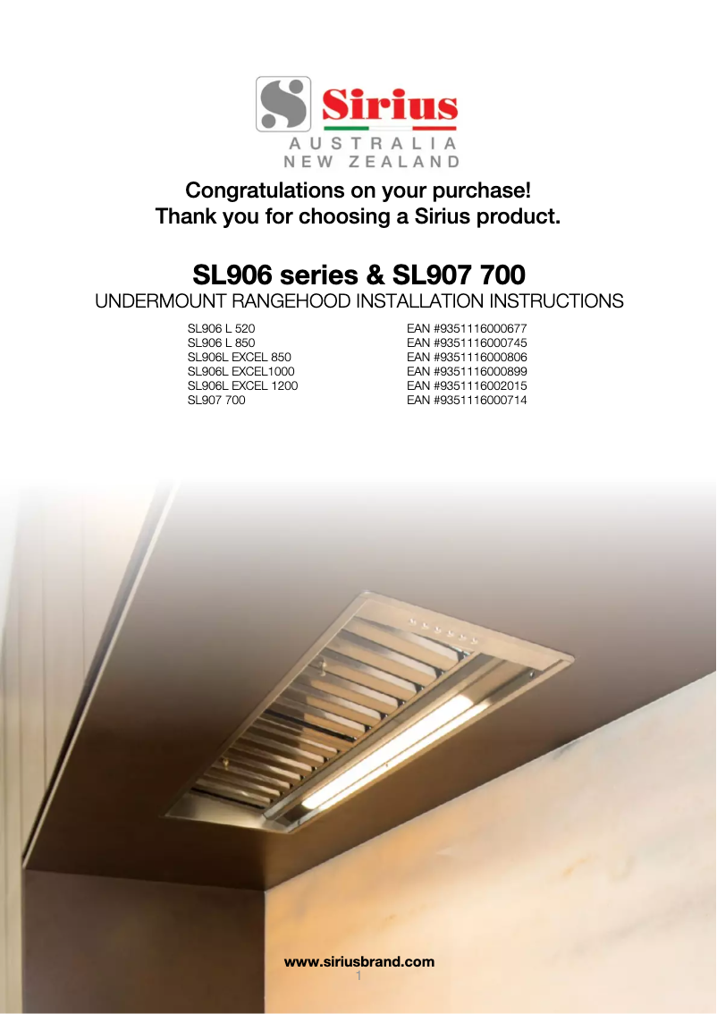 Image de la première page du manuel de l'appareil SL906-L Excel 1000