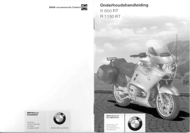 Page 1 de la notice Manuel utilisateur BMW R850RT