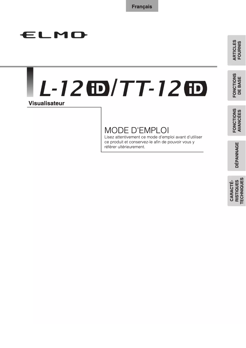 Page n°1 - Manuel utilisateur Elmo L-12iD