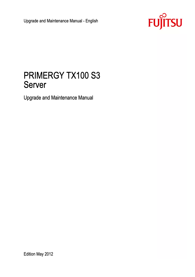 Page 1 de la notice Manuel utilisateur Fujitsu Primergy TX100 S3