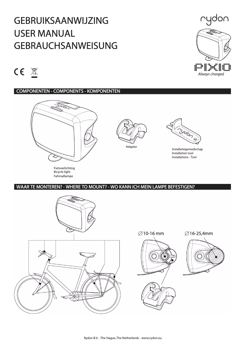 Page n°1 - Manuel utilisateur Rydon Pixio