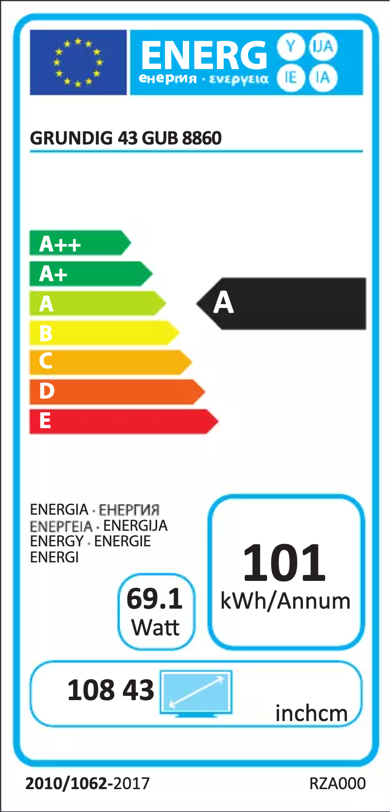 Page 1 de la notice Manuel utilisateur Grundig 43 GUB 8860