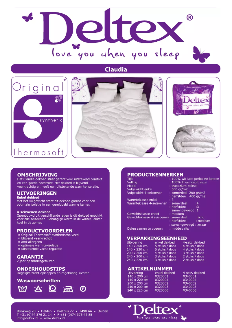 Page n°1 - Manuel utilisateur Deltex Claudia