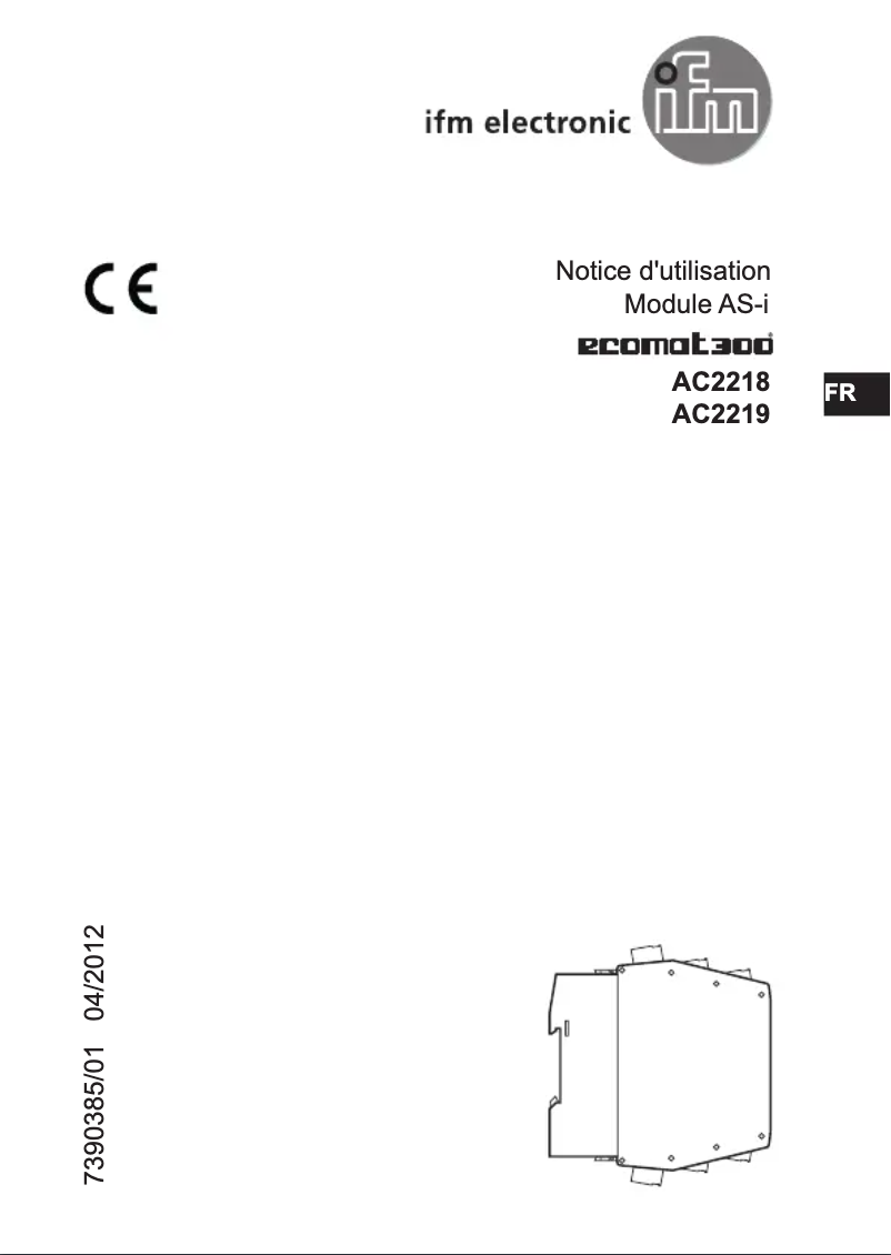 Page 1 de la notice Manuel utilisateur IFM AC2219