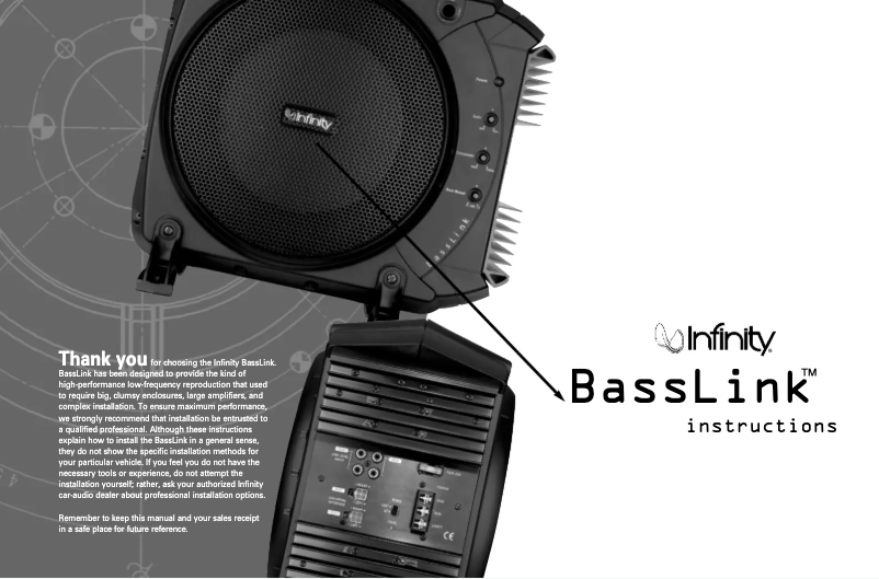 Page 1 de la notice Manuel utilisateur Infinity BassLink