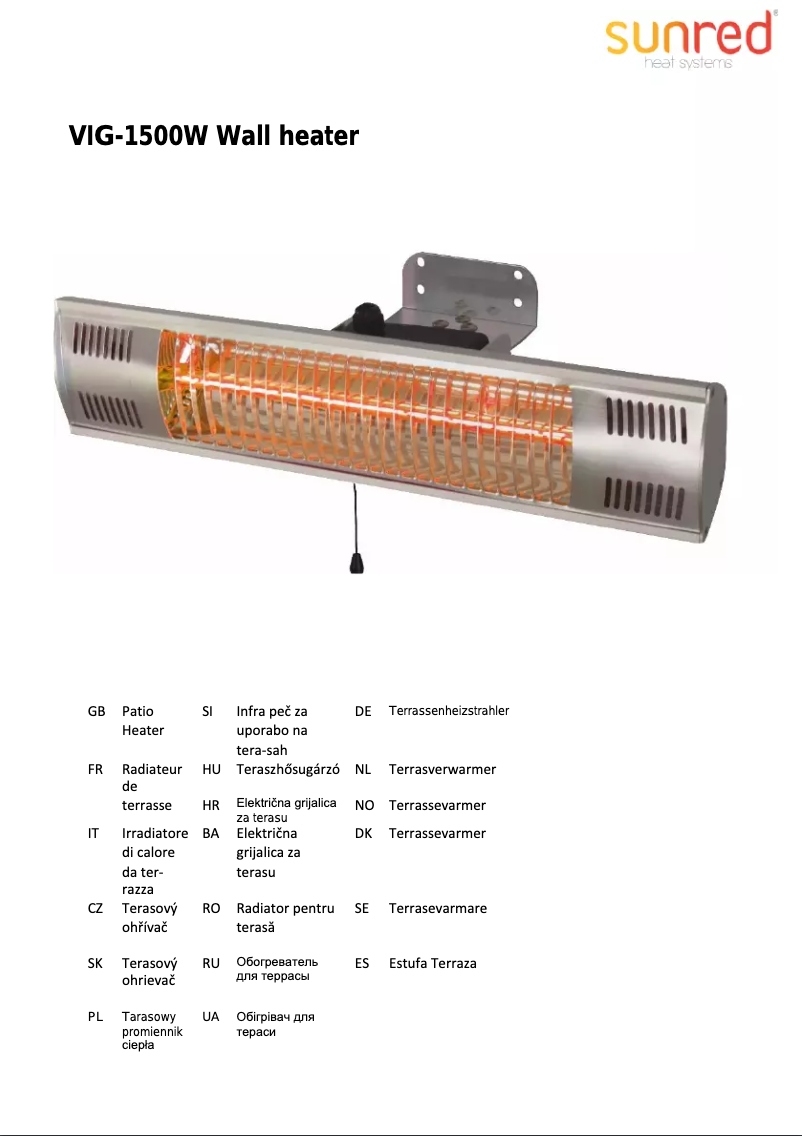 Page n°1 - Manuel utilisateur SunRed Vigo 1500
