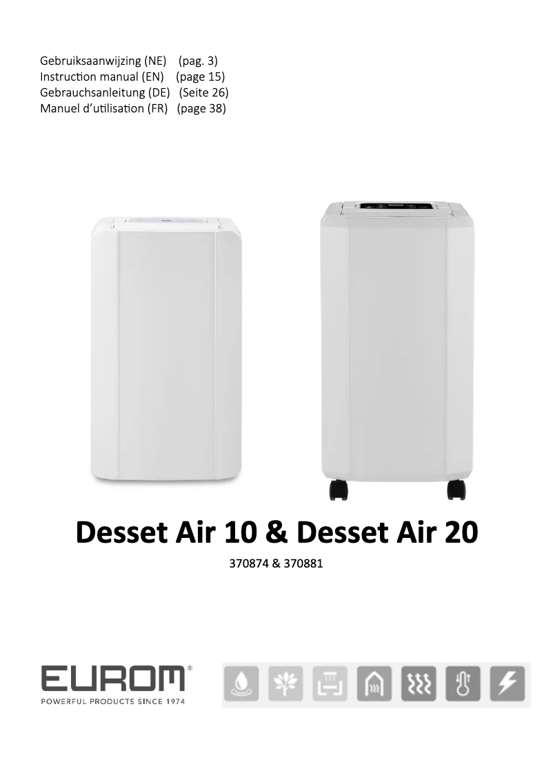 Image de la première page du manuel de l'appareil Dessert Air 20