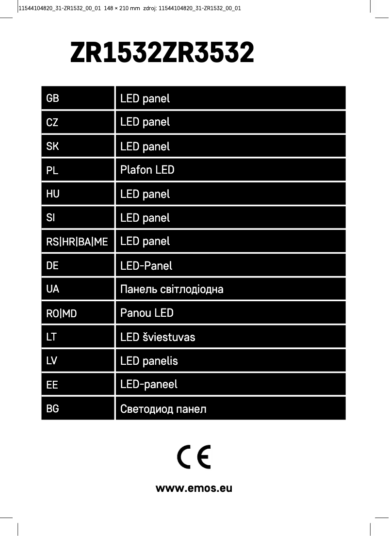 Page n°1 - Manuel utilisateur Emos ZR1532