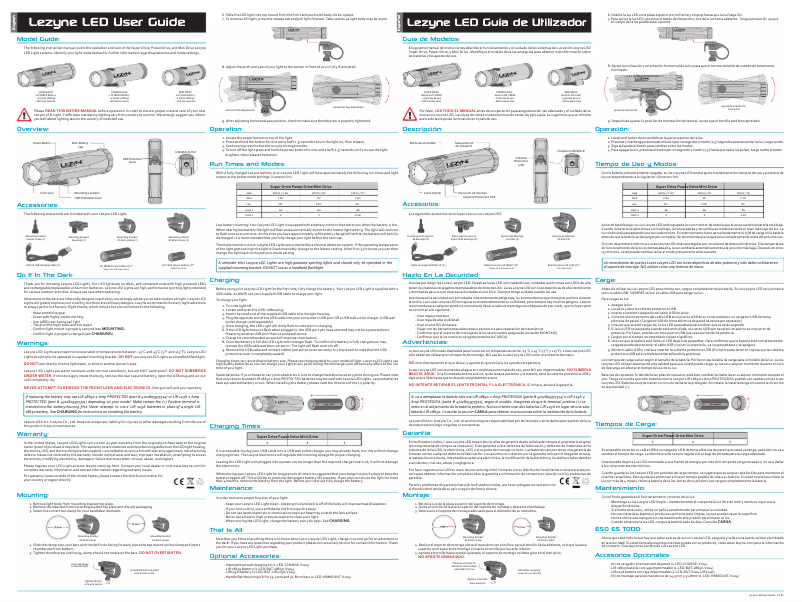 Page 1 de la notice Manuel utilisateur Lezyne Macro Drive (2014)