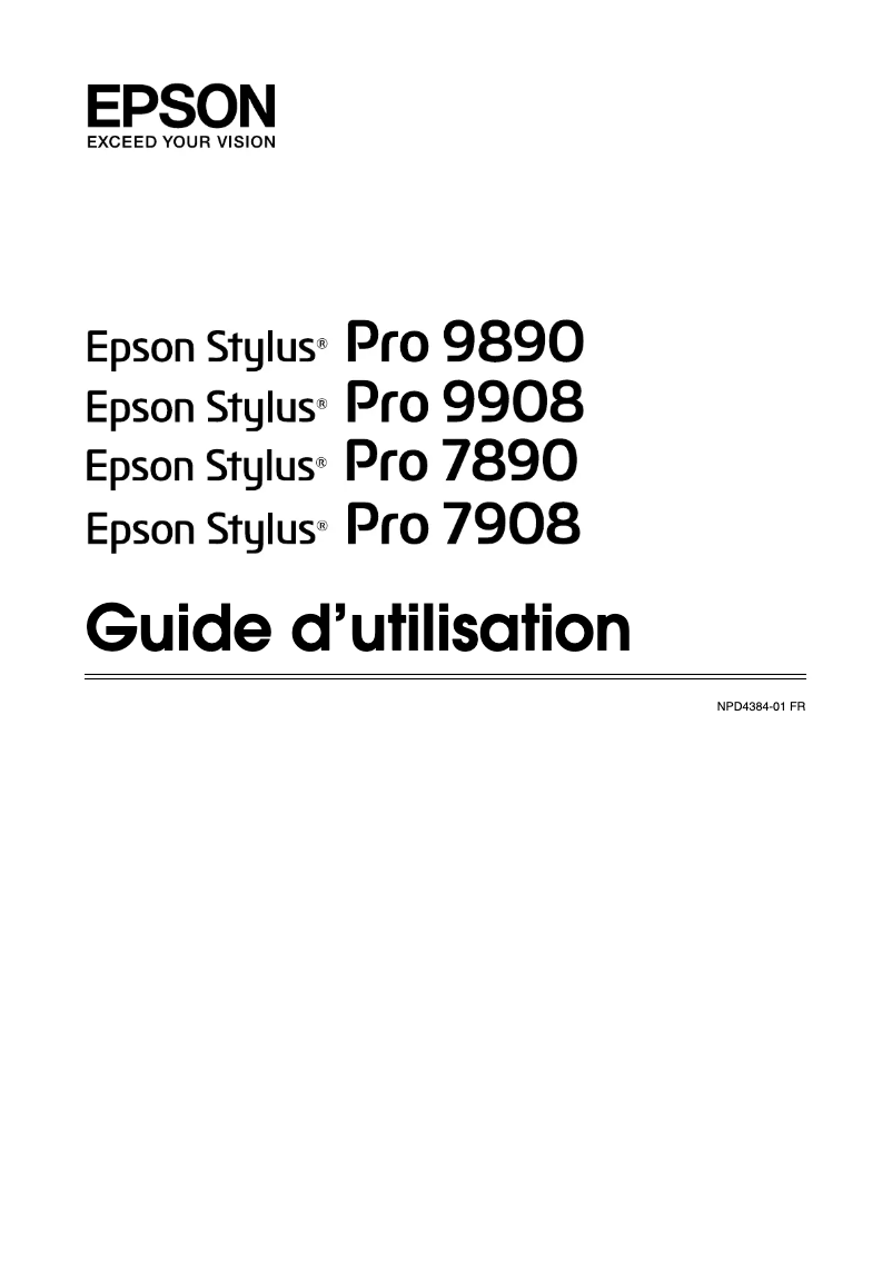 Image de la première page du manuel de l'appareil Stylus Pro 7908