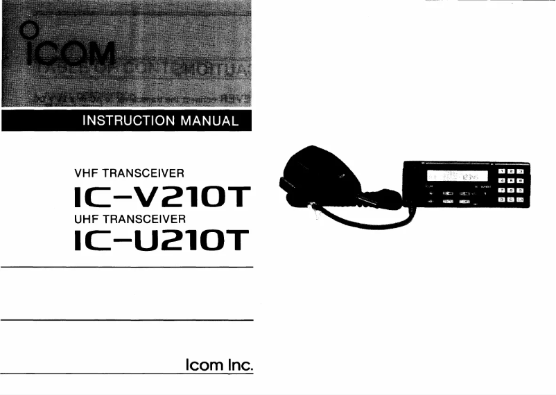 Page n°1 - Manuel utilisateur ICOM IC-V210T