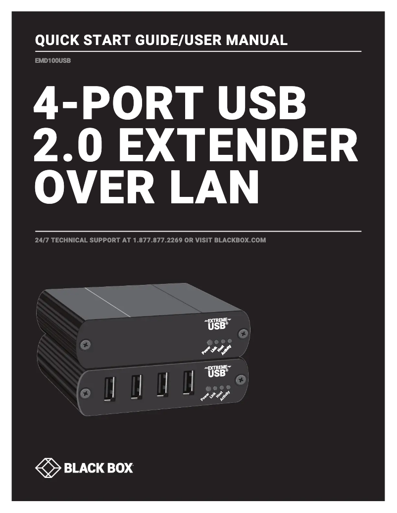 Page 1 de la notice Manuel utilisateur Black Box EMD100USB