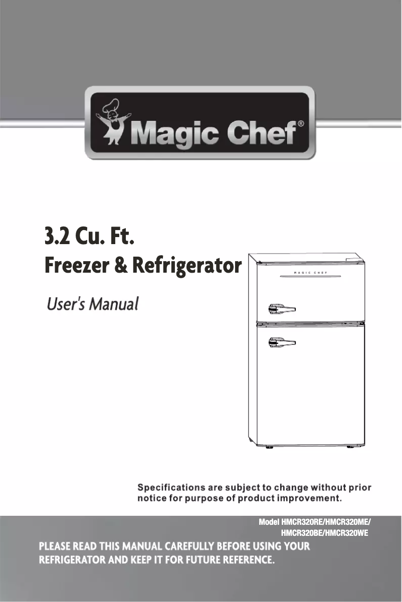 Page n°1 - Manuel utilisateur Magic Chef HMCR320WE