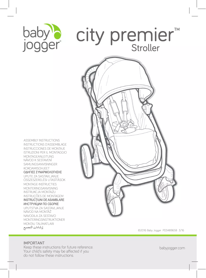 Page n°1 - Manuel utilisateur Baby Jogger Trio City Premier