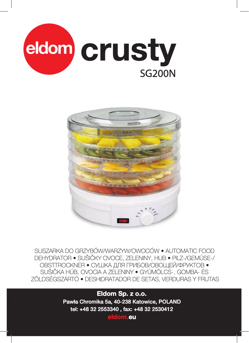 Page 1 de la notice Manuel utilisateur Eldom CRUSTY SG200N