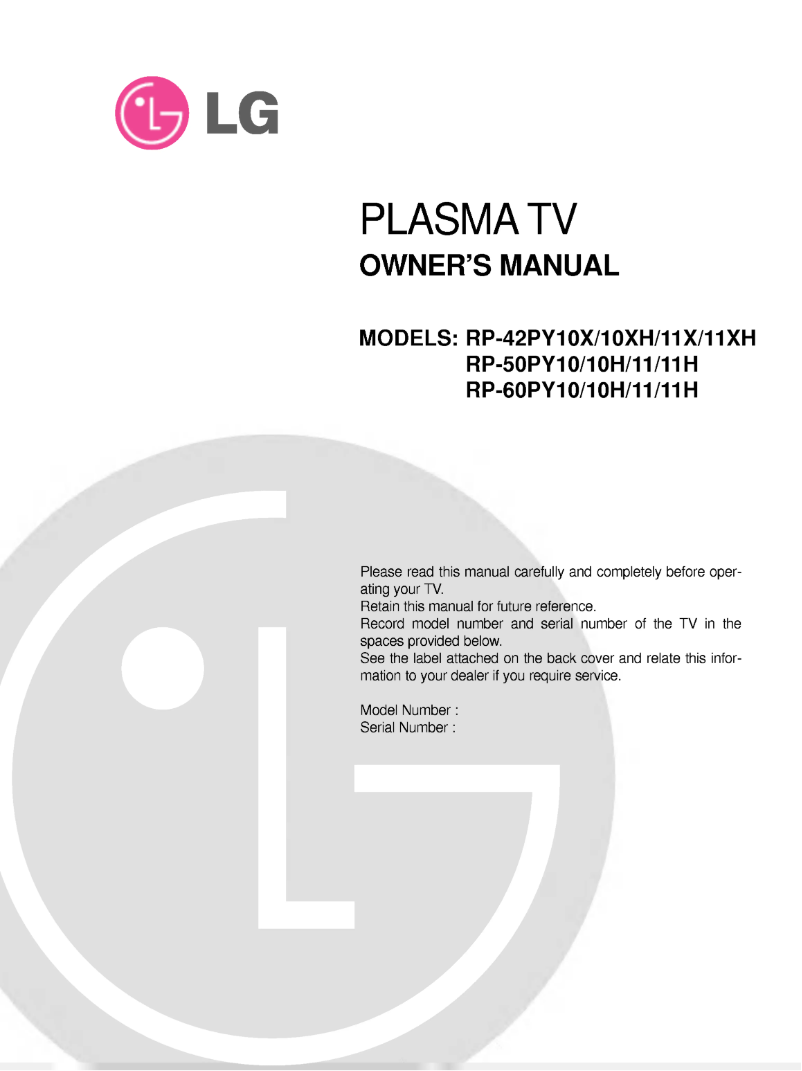 Página 1 del manual Manual de usuario LG RP-50PY10