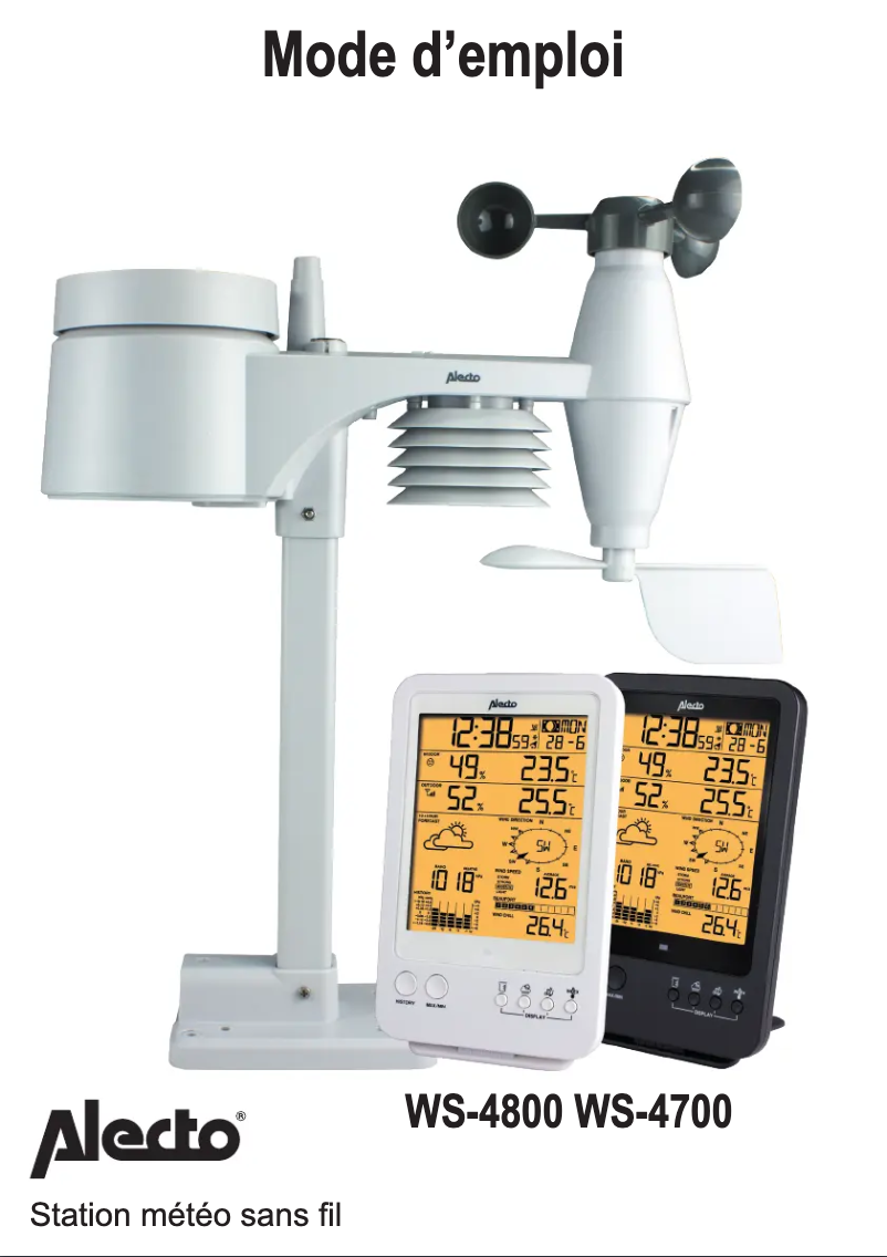 Page 1 de la notice Manuel utilisateur Alecto WS-4800