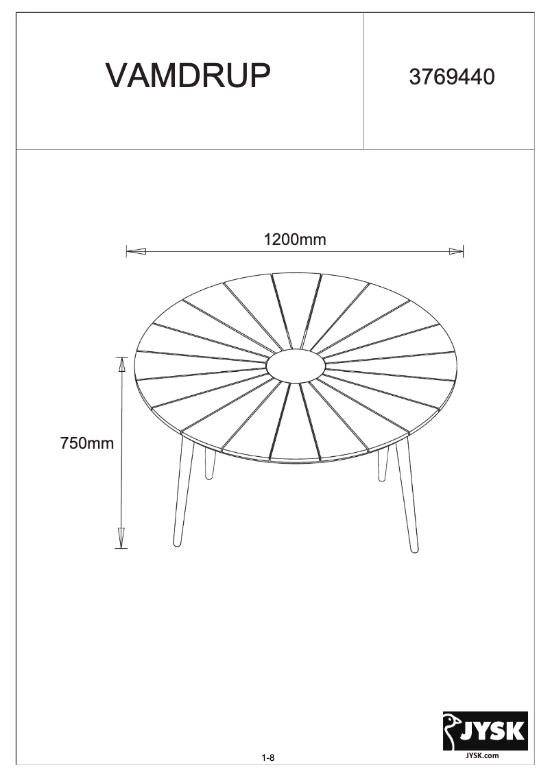 Page n°1 - Manuel utilisateur JYSK Vamdrup (120x74)