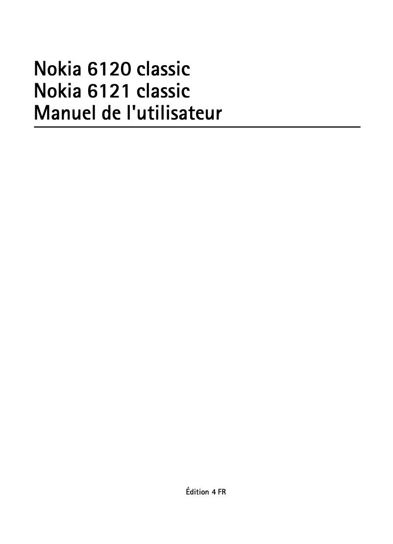 Page 1 de la notice Manuel utilisateur Nokia 6120 classic